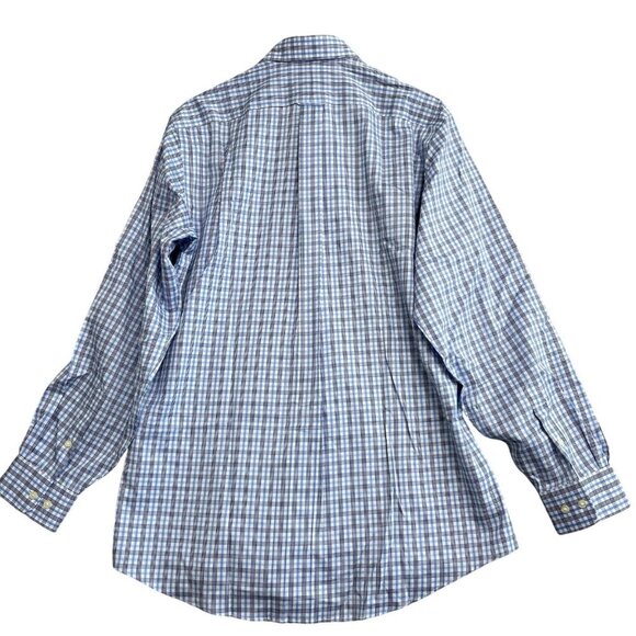 NEW Kirkland Signature Men's 16 34/35 Button down Dress Shirt Blue Plaid - Picture 3 of 9
